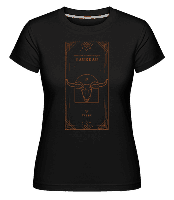 Art Déco Signe Astrologique Taureau -  T-shirt Shirtinator femme - Noir - Devant