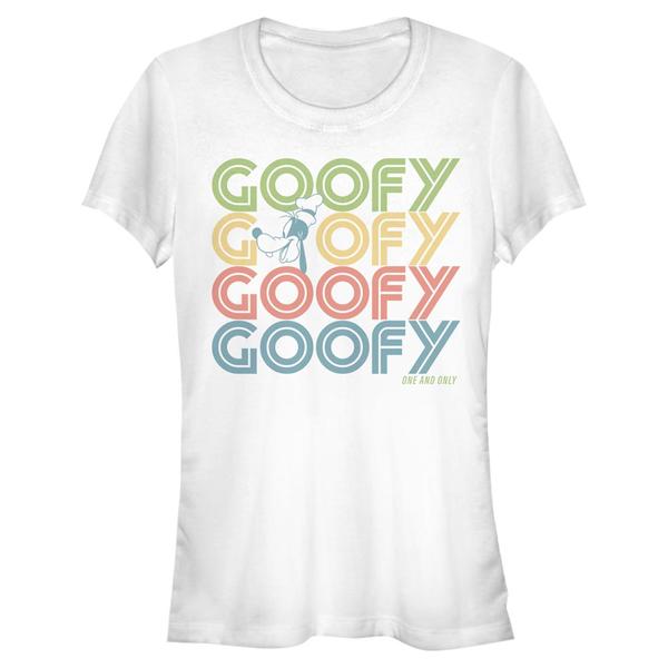 Aperçu: Disney - Mickey Mouse - Goofy Retro Stack - Femme T-shirt - Blanc - Devant