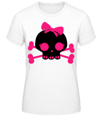 Boucle rose tête de mort emo - T-shirt standard Femme - Blanc - Devant