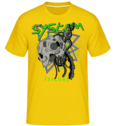 Cyberpunk System Failure -  Shirtinator Men's T-Shirt - Golden yellow - Front