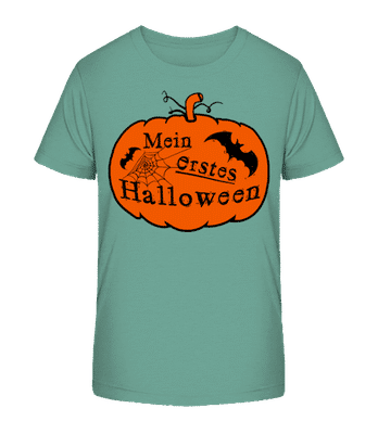 Mein Erstes Halloween - Kinder Bio T-Shirt Stanley Stella 2.0 - Blaugrün - Vorne