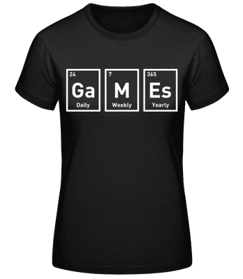 Games Periodic Design - Frauen Basic T-Shirt - Schwarz - Vorne