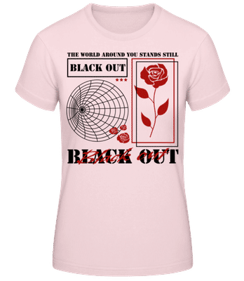 Black Out - Dámske basic tričko - Ružová - Predné