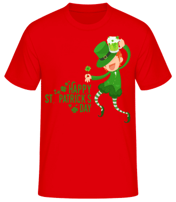 Happy St. Patrick's Day Logo - T-shirt standard Homme - Rouge - Devant