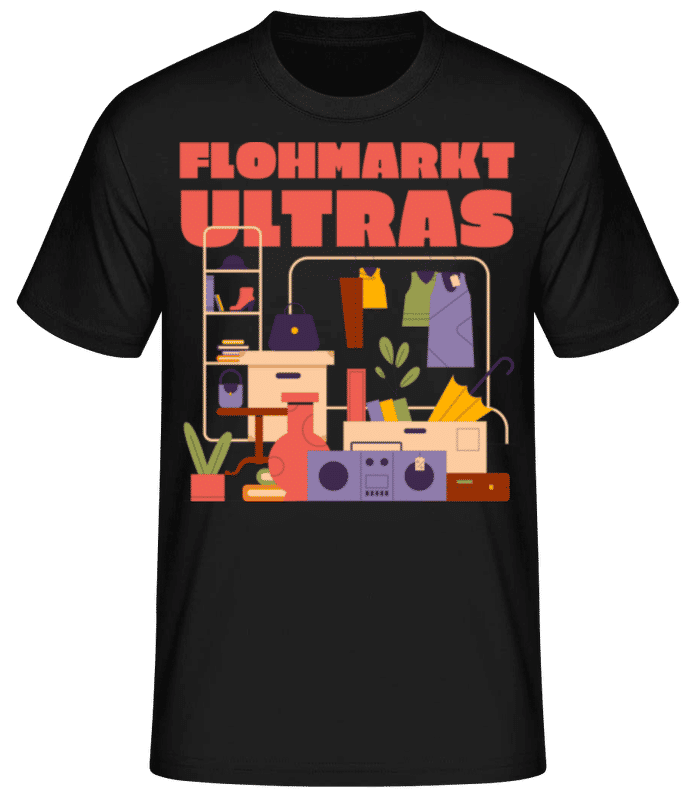 Vorschau: Flohmarkt Ultras - Männer Basic T-Shirt - Schwarz - Vorne