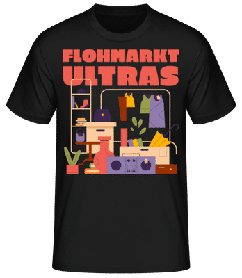 Flohmarkt Ultras - Männer Basic T-Shirt - Schwarz - Vorne