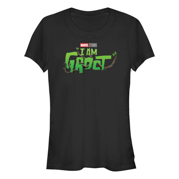 Aperçu: Marvel - I Am Groot - Groot Main Logo - Femme T-shirt - Noir - Devant