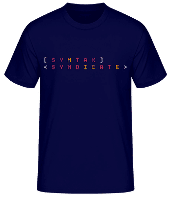 Syntax Syndicate - Männer Basic T-Shirt - Marine - Vorne