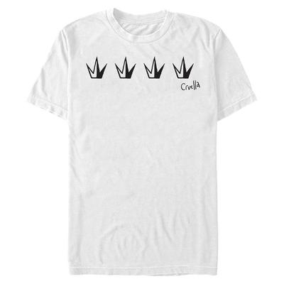Disney Classics - Cruella - Logo Crowns - Men's T-Shirt - White - Front