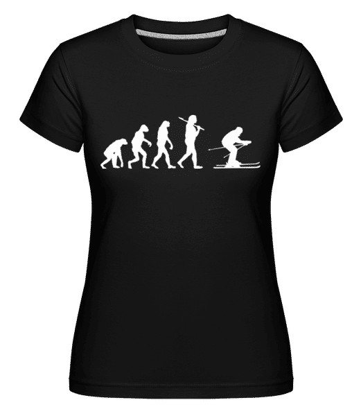 Preview: Evolution Of Skiing -  Shirtinator Women's T-Shirt - Black - Front