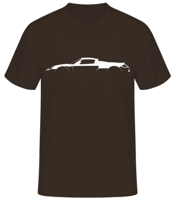 'Porsche Carrera GT' Silhouette - Männer Basic T-Shirt - Braun - Vorne