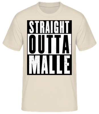 Straight Outta Malle Black - Männer Basic T-Shirt - Creme - Vorne