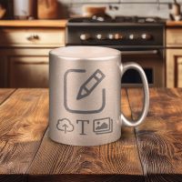 Glitzertasse - Silber