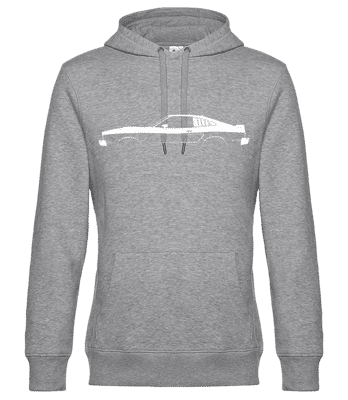 'Ford Mustang II Cobra 1977' Silhouette - Männer Standard Hoodie - Grau meliert - Vorne