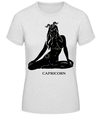 Female Zodiac Sign Capricorn - Frauen Basic T-Shirt - Grau meliert - Vorne