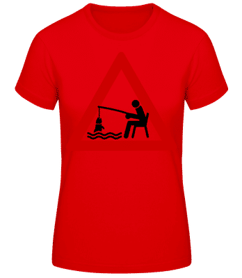 Fishing Warning Sign - T-shirt femme B&C - Rouge - Devant