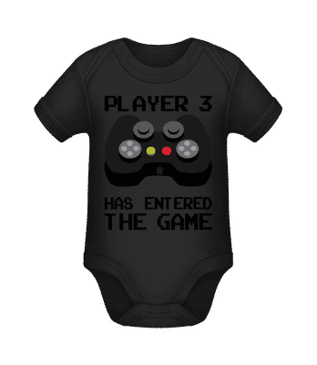 Player 3 Entered The Game - Organic Baby Body - Black - Front