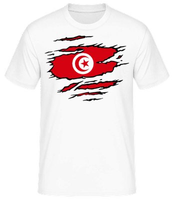 Drapeau déchiré Tunisie - T-shirt standard Homme - Blanc - Devant