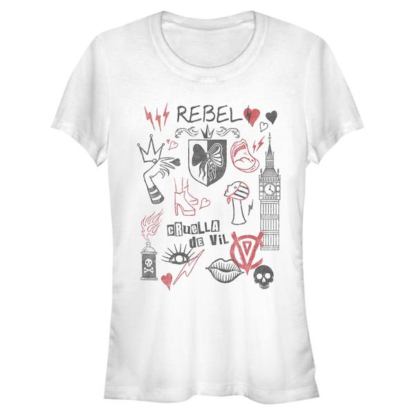 Aperçu: Disney Classics - Cruella - Logo Rebel Queen - Femme T-shirt - Blanc - Devant