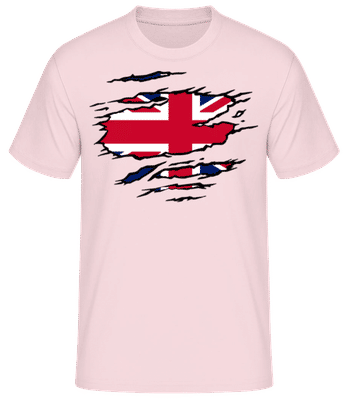 Ripped Flag United Kingdom - Men's Basic T-Shirt - Pink - Front