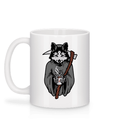 Sensenwolf Grau - Tasse - Weiß - Hinten