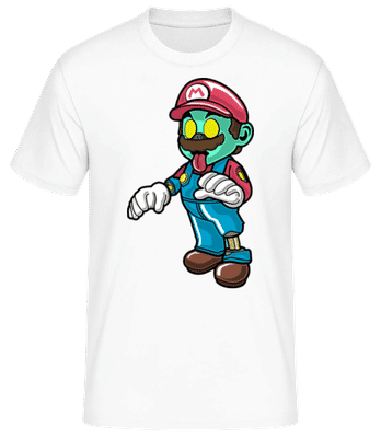 Super Mario Zombie - Männer Basic T-Shirt - Weiß - Vorne