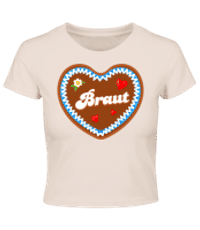 JGA Braut Lebkuchenherz - Crop T-Shirt - Rosa - Vorne