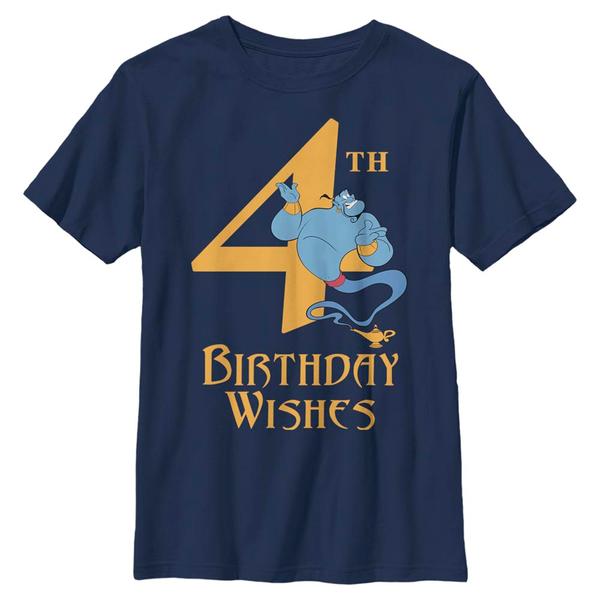 Aperçu: Disney - Aladin - Genie Birthday 4 - Enfant T-shirt - Bleu marine - Devant