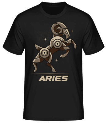 Mecha Robotic Zodiac Sign Aries - T-shirt standard Homme - Noir - Devant