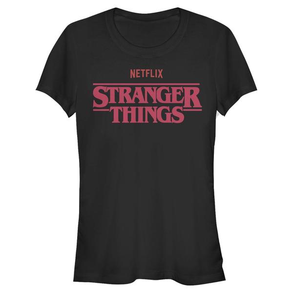 Aperçu: Netflix - Stranger Things - Logo Stranger - Femme T-shirt - Noir - Devant