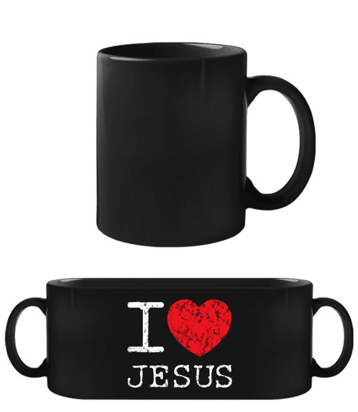 Aperçu: I Love Jesus - Tasse Noire - Noir - Devant