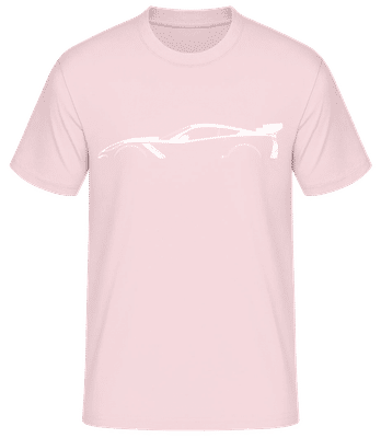 'Chevrolet Corvette C7 ZR1' Silhouette - Männer Basic T-Shirt - Rosa - Vorne