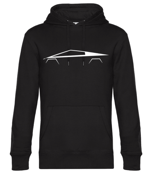 Aperçu: 'Tesla Cybertruck' Silhouette - Sweat à capuche premium Unisexe - Noir - Devant