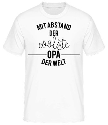 Mit Abstand Der Coolste Opa - Männer Basic T-Shirt - Weiß - Vorne