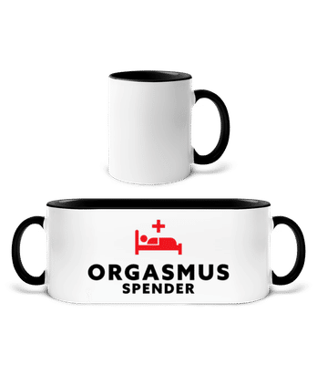 Orgasmus Spender - Tasse zweifarbig - Weiß / Schwarz - Vorne