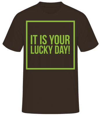 It Is Your Lucky Day Logo Letters - Pánské basic tričko - Hnědá - Napřed