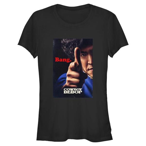 Aperçu: Netflix - Cowboy Bebop - Spike Spiegel Spike Bang Poster - Femme T-shirt - Noir - Devant