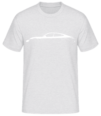'Porsche Taycan Turbo S' Silhouette - T-shirt standard Homme - Gris chiné - Devant