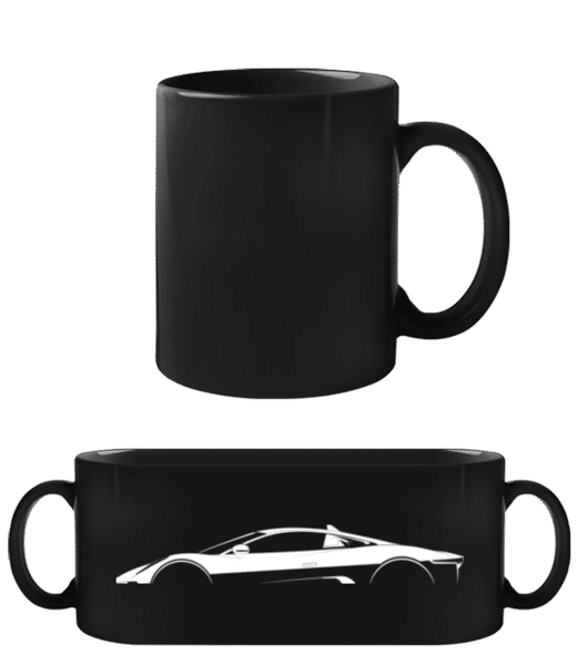 Aperçu: 'Jaguar C-X75' Silhouette - Tasse Noire - Noir - Devant