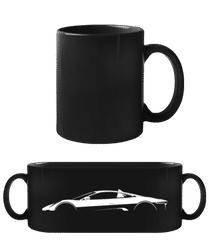 'Jaguar C-X75' Silhouette · Schwarze Tasse