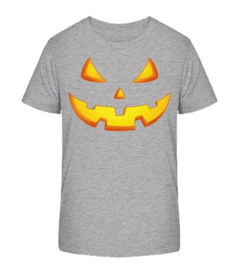 Pumpkin Face Evil - Detské bio tričko Stanley Stella 2.0 - Melírovo šedá - Predné