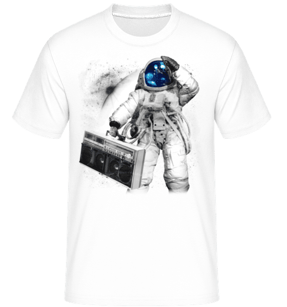 Aperçu: Astronaute De Ghettoblaster -  T-Shirt Shirtinator homme - Blanc - Devant