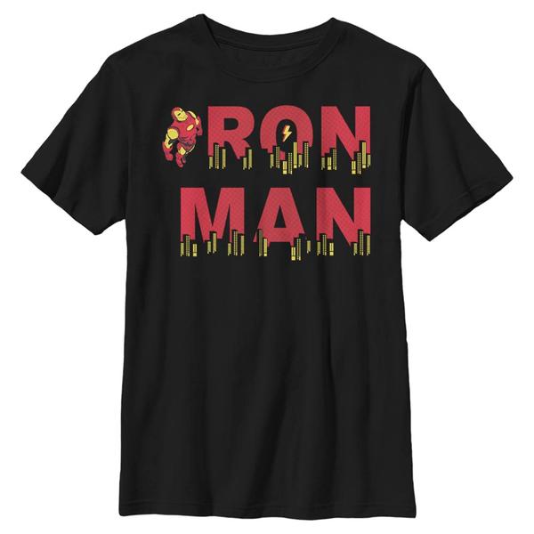 Aperçu: Marvel - Avengers - Iron Man Halftone Ironman - Enfant T-shirt - Noir - Devant