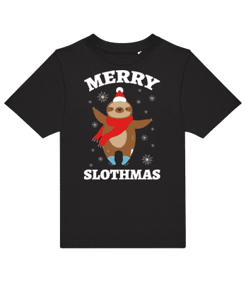 Merry Slothmas - Pánske tričko B&C - Čierna - Predné