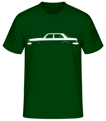 'Mercedes-Benz 280E W123' Silhouette - Pánske basic tričko - Bottle green - Predné