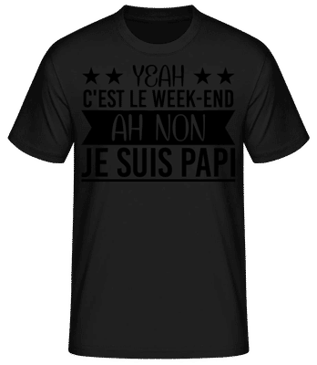 Le Week-End Papi - T-shirt homme B&C - Noir - Devant