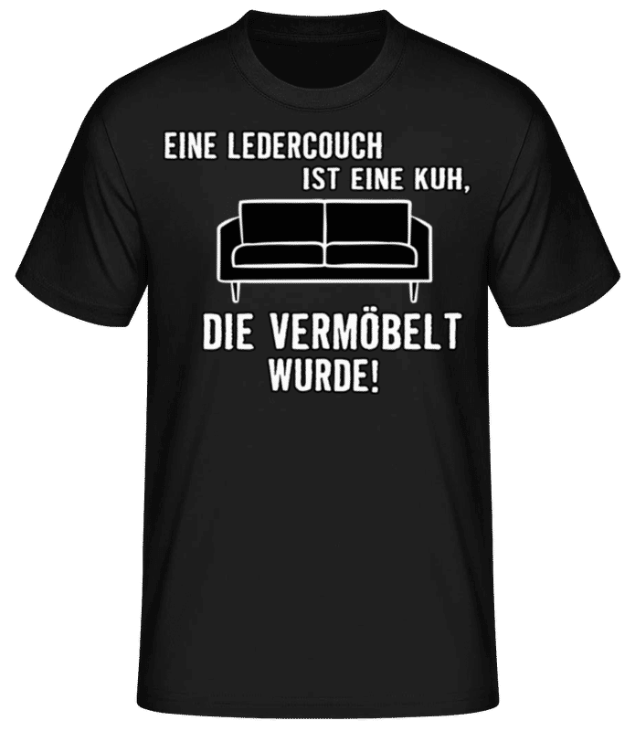 Vorschau: Eine Vermöbelte Kuh - Männer Basic T-Shirt - Schwarz - Vorne