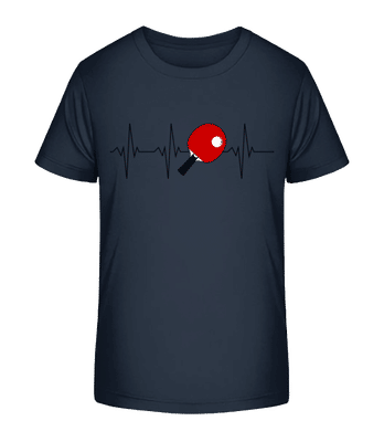 Table Tennis Heartbeat - Kid's Organic T-Shirt Stanley Stella 2.0 - Navy - Front