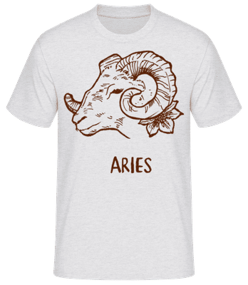 Scribble Style Zodiac Sign Aries - Camiseta básica para hombre - Gris moteado - delante
