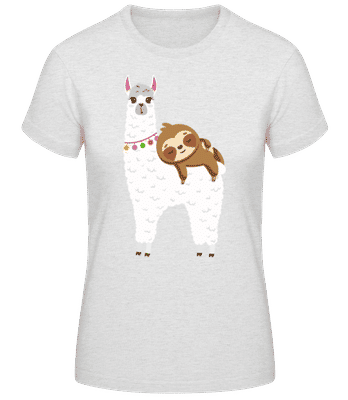 Llama With Sloth - Women's Basic T-Shirt - Heather grey - Front